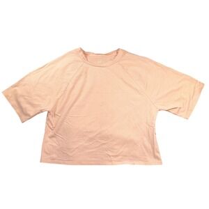 GAP Shirt Womens Small Pink Boxy Short Sleeve Cropped Crewneck Relaxed Fit Modal